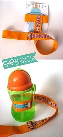 Smycz na butelkę/kubek aby nie miał szans upaść na podłogę:)