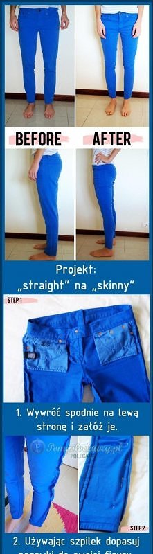 Przeróbka za dużych spodni.
Też tak robię baardzo często;)