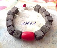 bransoletka z lawą wulkaniczną