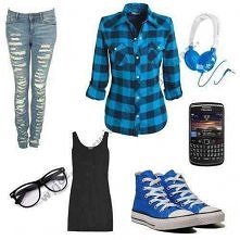 niebiesko i luźnie ..