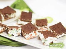 tartinki z łososiem  i twarożkiem . przepis ;)