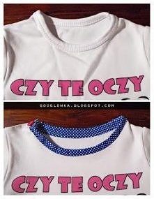 powiększanie dekoltu w dziecięcej bluzce - tutorial