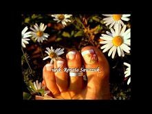 paznokcie wzorki zdobienia stopy toenail 3d flowers swarovski fimo gliiter gel pedicure