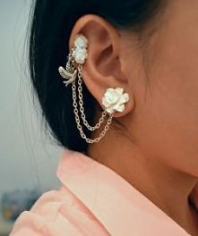 kolczyk z łańcuszkiem