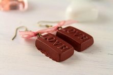 Kolczyki czekoladki love - więcej klik w foto
