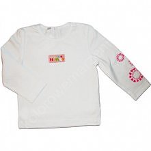 Biała bluzeczka z długim rękawem z kolekcji Letnia Łąka marki MMDadak. Idealna dla małych dziewczynek!