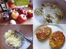 Bezmączne, jabłkowe placuszki :)

"Jabłka, rodzynki, 2 jajka, len, otręby, kilka kropel miodu i oliwa. Bez soli, bez sody i bez mąki oczywiście.
Zetrzyj jabłka na tarce, zm...