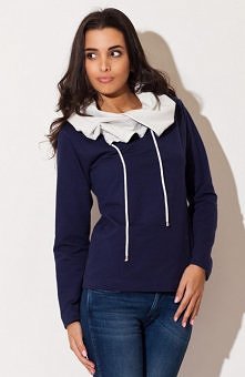 Katrus K140 bluza granatowa Wygodna i ciepła bluza damska z długim rękawem, występująca w trzech wersjach kolorystycznych