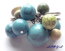 Turkusowo - zielona broszka agrafka