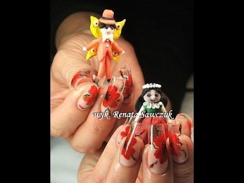 step by step tutorial decorating acrylic paints flowers farbki akrylowe nailart wzorki