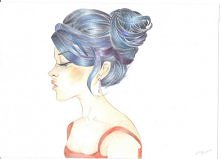 niebieskowłosa. Skaner ukradł kolory :(