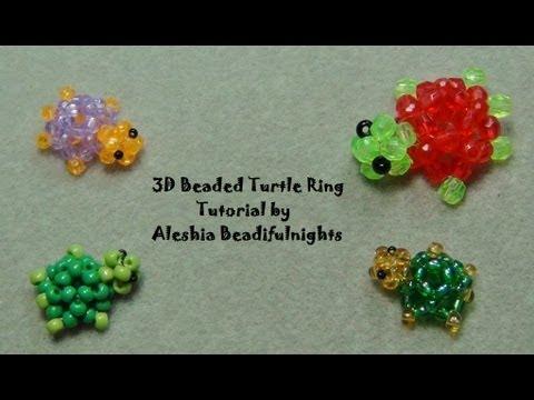 3D Beaded Turtle Ring Tutorial
