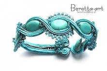 Turkusowa bransoletka sutaszowa