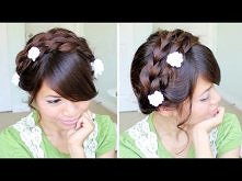 Summer Milkmaid Braided Updo Hairstyle- opaska z warkoczy