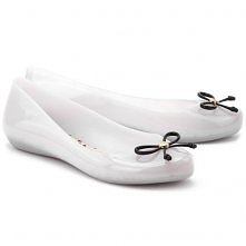 MEL by MELISSA - Pop IV - Białe Gumowe Baleriny Damskie - 32107 01730