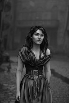 Moja ilustracja Samanthy Barks jako Eponine z filmu "Les Miserables"