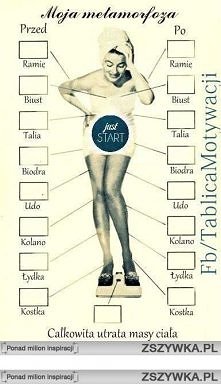 Zanim zaczniesz ćwiczyć - zrób sobie zdjęcie plus wydrukuj to zdj. i zmierz się :D ..np. po miesiącu czy dwóch zmierz się znów i porównaj efekty! ;) to jest bardzo ważne :D