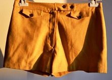 ATMOSPHERE - CYTRYNOWE ELEGANCKIE SZORTY z wełną, ROZMIAR L