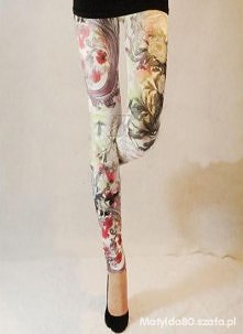 legginsy w kwiaty
