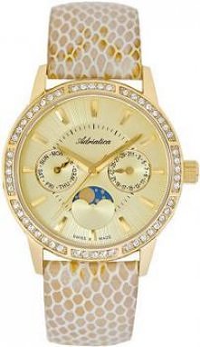 Świetny zegarek damski na pasku z printem skóry węża!