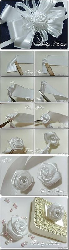 satynowa różyczka diy