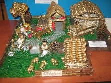 wioska góralska z makaronu