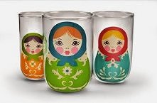 szklanki z matrioszkami