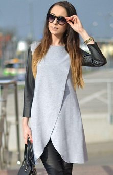 Ivon B20 tunika Minimalizm połączony z doskonałym krojem i fasonem, tunika o awangardowym luźnym fasonie,wykonana z surowo wykończonej, mięciutkiej dzianiny