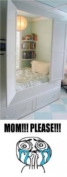 łóżko w szafie ;p