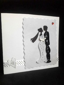 Kartka ślubna - quilling/ scrap