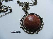 piasek pustyni wisiorek naszyjnik ażurowy filigran stare złoto