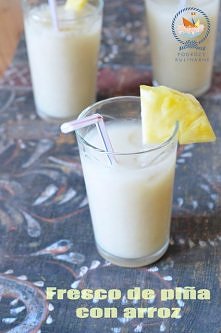 Fresco de pi?a con arroz, Pineapple and rice drink