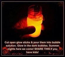Bańki mydlane świecące w ciemnościach :)