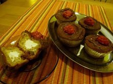 Ptysiowe muffinki z czekoladową maliną