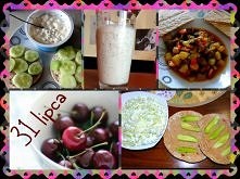 Śniadanie:
Serek wiejski z przyprawą Fit Up! do twarożków (Kamis) + 2 wafle z sezamem (Kupiec) i ogórek
II śniadanie:
Szklanka Maślanki Mrągowskiej Stracciatella
Obiad:
Leczo + ...