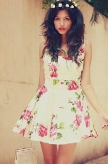 Sukienka rozkloszowana w kwiaty