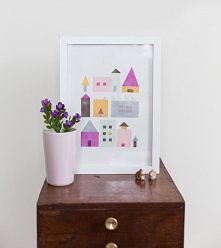 Stemplowany obrazek z samych trójkątów, kwadratów i prostokątów!