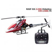 Zdalnie sterowany helikopter WASP X3S 2.4GHz Flybarless RTF model śmigłowca typu RTF, a więc gotowy do lotu zaraz po wyjęciu z pudełka. Śmigłowiec wyposażono w sześć kanałów ora...