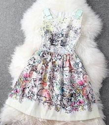 sukienka we wzorki 2 kolory 85zl Clothes Space na facebooku