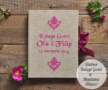 Personalizowana, ślubna księga gości
Księga gości obita naturalnym płótnem lnianym. Do zamknięcia satynowe wstążki. Kolor haftu i wstążek na zdjęciu ustalamy mailowo jeśli ma by...