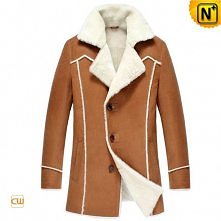 Winter Shearling Sheepskin Lined Leather Coat CW852177
