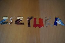 Do wykonania tego napisu użyłam części materiałów, które zostały z wykonania różnego rodzaju DIY :)