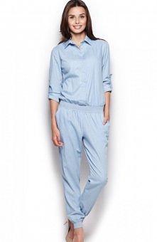 Figl M314 kombinezon błękitny Niezwykle elegancki kombinezon dostępny w kolorze błękitnym oraz niebieskim