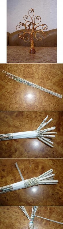 drzewko z papierowej wikliny