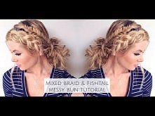 Mixed Fishtail and Dutch Braid Messy Bun