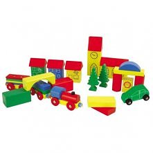 Heros 27181 - 32 elementowy Zestaw Drewnianych Klocków do Budowania i Przebudowy Miasta - Zestaw zawiera 32 drewniane elementy, jakie? dowiedz się na stronie