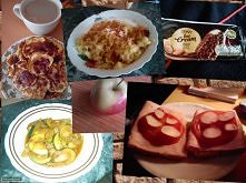 Śniadanie: placuszki kefirowo-owsiane z malinami w syropie + Inka
II śniadanie: tarte jabłko z kefirem i cynamonem
Przekąska: lód waniliowy w czekoladzie (niestety wkradł się mi...