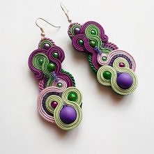 Zielono fioletowe kolczyki ...