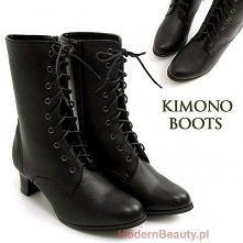 Japan style - dziewczęce oficerki na obcasie