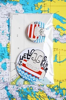 Wakacyjny zestaw: przypinka i lusterko